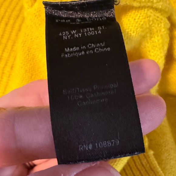 rag & bone Bright Yellow Ribbed Crew Sweater - Picture 4 of 7